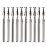 CNC Router Bits 1/8" Shank CNC Bit End Mill Flat Nose Carbide Endmill Two Flute Spiral Upcut Milling Cutter Tool Set for Wood PVC MDF Hardwood (1/8 in, 10) HOZLY