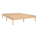 Naomi Home 14 Inch Natural Solid Wood Queen Platform Bed Frame with Silent Slats and Under-Bed Storage Naomi Home