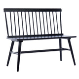 DUHOME Entryway Bench, Black Dining Bench with Spindle Back Farmhouse Bench Wood Bench Windsor Bench for Foyer Balcony Living Room, Black (Black, Bench) DUHOME
