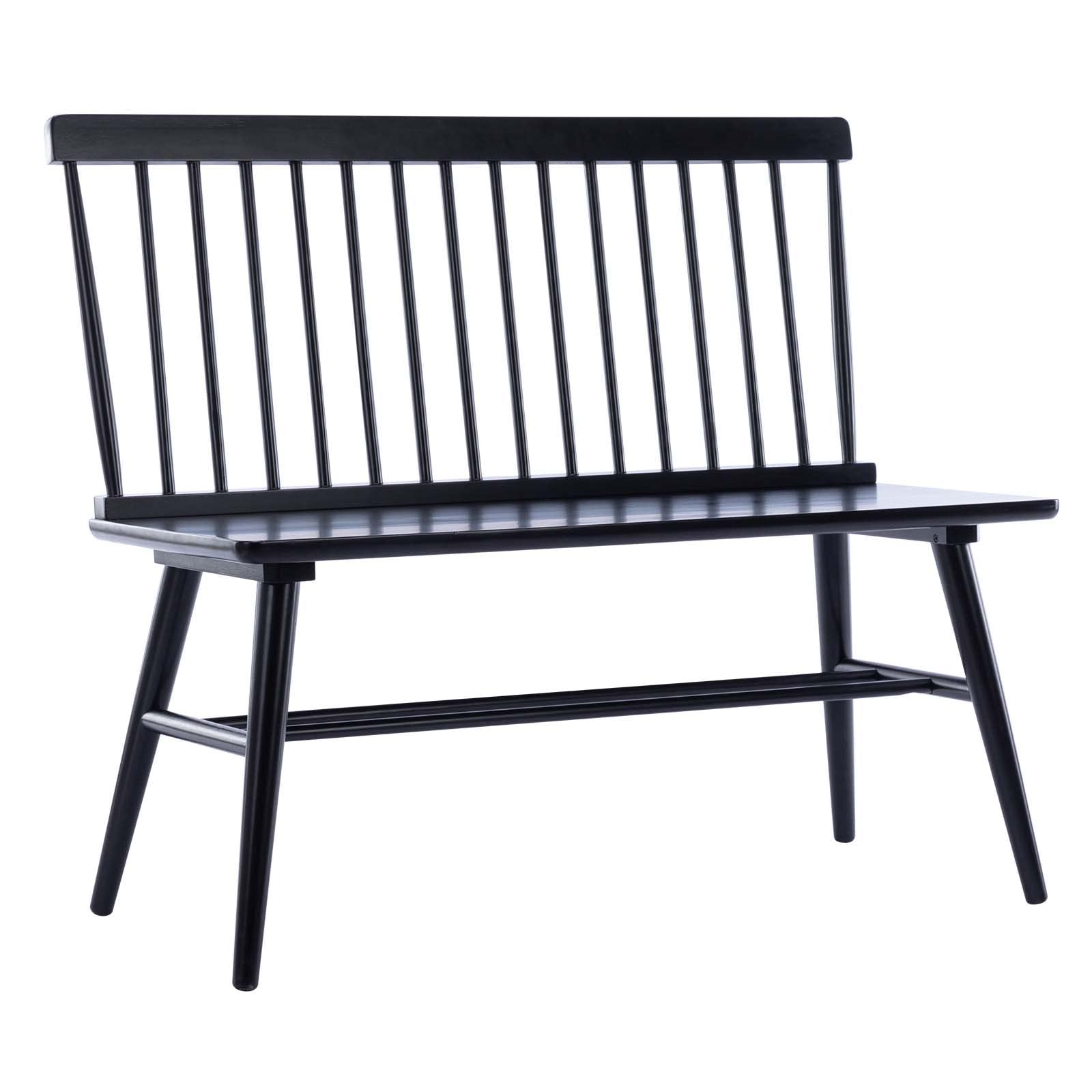 DUHOME Entryway Bench, Black Dining Bench with Spindle Back Farmhouse Bench Wood Bench Windsor Bench for Foyer Balcony Living Room, Black (Black, Bench) - WoodArtSupply