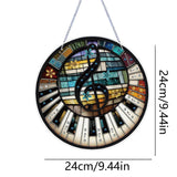 5D Diamond Painting Kits Hanging Pendant, Glass Special Shaped Piano Notes DIY Diamond Painting Hanging Suncatcher, Double-Sided Pattern Window Pendant Ornament for Home Decoration and Gift Generic