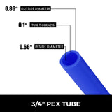 VEVOR Oxygen Non-Barrier PEX Tubing 500 Ft Blue 3/4 Inch PEX Pipe Radiant Heat Floor EVOH Pex-B Heat Durable Plumbing Flexible for Residential Commercial Heating Plumbing VEVOR