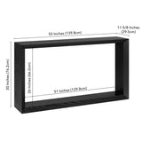 Henn&Hart Osmond Console Table, 55" Wide,Grey,Black Henn&Hart