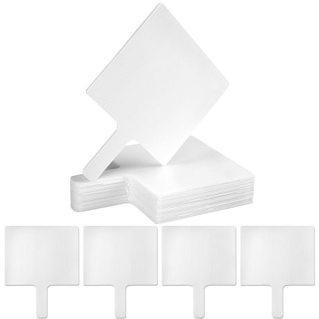 Amyhill 24 Pieces Blank Church Fans Plastic Hand Fan Handheld Fans Set Dry Erase Paddles Blank Photo Fans Double Sided Fans for Parties DIY Crafting and Painting Office Meeting Amyhill