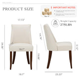 COLAMY Upholstered Dining Chairs Set of 6, Mid Century Modern Kitchen Chairs with Back, Farmhouse Fabric Side Dining Room Chairs with Wood Legs for Dining Room Restaurant, Beige COLAMY