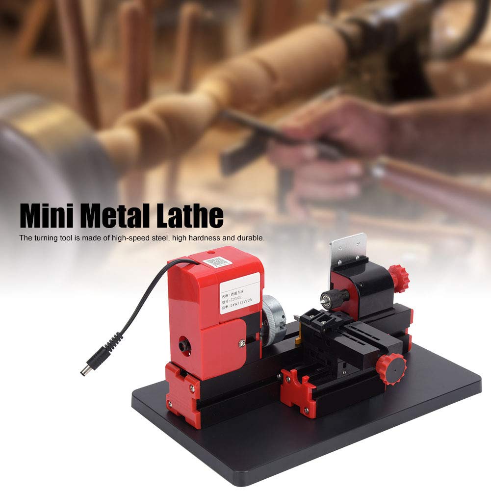 Mini Mtetal Lathe, Mini Motorized Lathe Machine DIY Power Tool, 20000rpm 24W Z20002 US Plug 100-240V Naroote