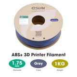eSUN ABS+ Filament 1.75mm, 3D Printer Filament ABS Plus, Dimensional Accuracy +/- 0.05mm, 1KG Spool (2.2 LBS) 3D Printing Filament for 3D Printers, Grey eSUN