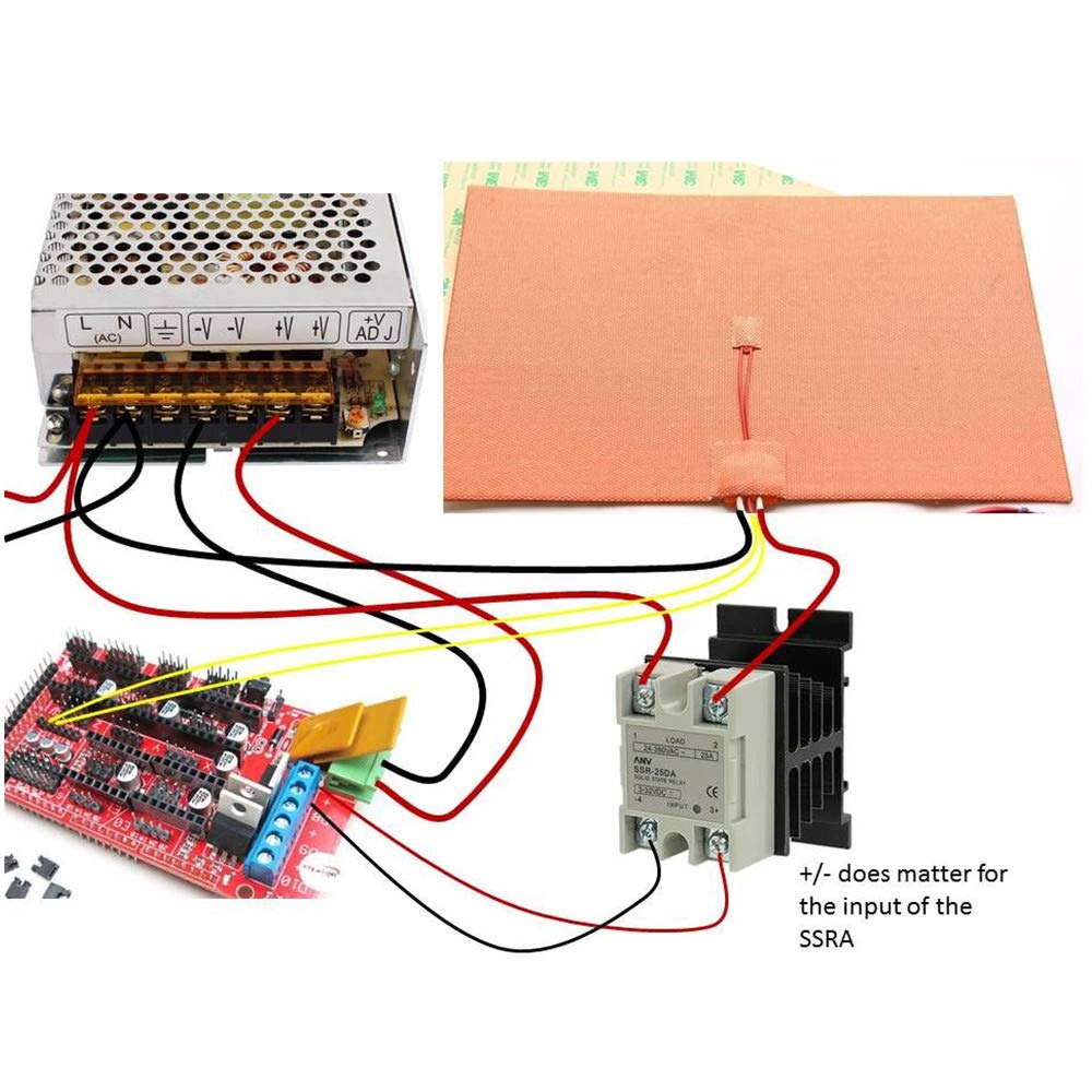 3D Printer Silicone Heated Pad, Heating Plate 310x310mmx1.5mm, 120V 750W for Creality CR-10 /CR-10S 3D Printers Heater Bed with Screw Holes /3M Adhesive - WoodArtSupply