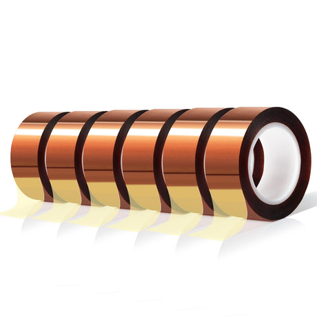 MEBMIK 6 Rolls 20mm x16m(52FT) Heat Tape High Temperature Heat Resistant Tape Heat Transfer Tape for Heat Sublimation Press Vinyl,No Residue MEBMIK