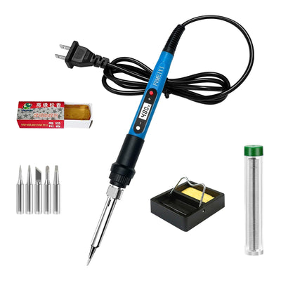 Soldering iron kit, 110V, 80W, fast heating within 10 seconds LCD digital adjustable temperature soldering iron gun, thermostatic soldering iron kit for electronic equipment
