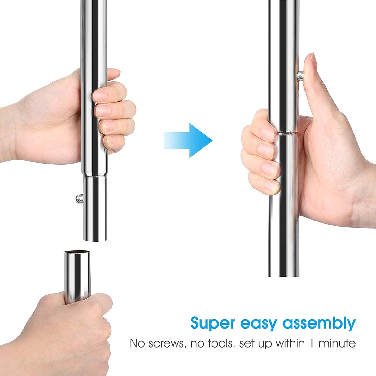 Simple Trending Standard Clothing Garment Rack, Rolling Clothes Organizer with Wheels and Bottom Shelves, Extendable, Chrome Simple Trending