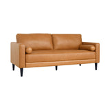 Naomi Home Marisa Genuine Leather Couch - Revel in Exquisite Leather Couch Opulence - Unparalleled Luxury Mid-Century Leather Couch – The Embodiment of Cozy Lounging and Contemporary Design, Tan Naomi Home