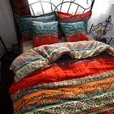 Dodou Boho Style Bedding Set Boho Duvet Cover Set Bohemian Bedding Set 3psc (Queen) D DODOU