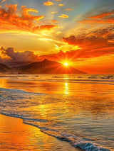 RYMILIE 5D Diamond Painting Kits for Adults - Sunset Beach Diamond Art Kits for Beginner,DIY Full Drill Diamond Dots Crystal Craft Kits for Home Wall Decor Gifts 12x16in RYMILIE