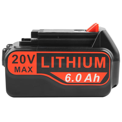 Futurebatt [1Pack] 6.0Ah HIGH OUTPUT Long-lasting 20V Lithium Battery for Black and Decker 20 VOLT LB20 LBX20 LBXR20 LBXR20B LBXR2020 LBX4020 LB2X4020 LST220 Tool Battery