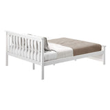 Max & Lily Queen Bed Frame with Slatted Headboard, Solid Wood Platform Bed for Kids, No Box Spring Needed, Easy Assembly, White Max & Lily