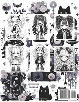 Anime Coloring Book: Goth Kawaii: Manga Art & Anime Enthusiasts Stress Relief Adult Coloring WoodArtSupply