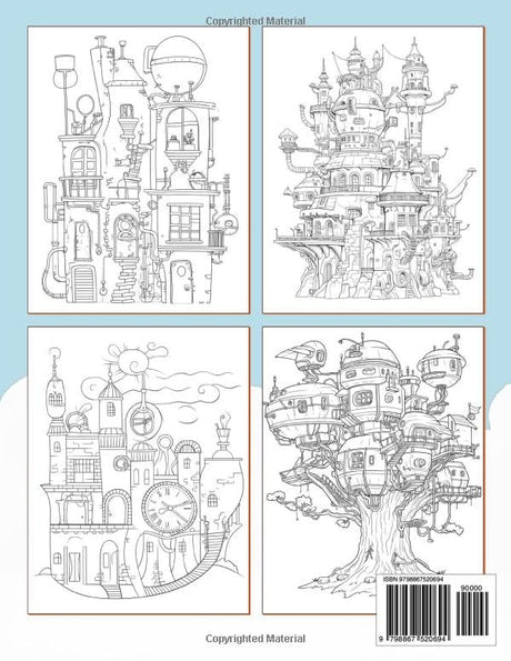 Fantastic Castles and Extraordinary Dwellings - A Coloring Book for Adults: 50 Simple and Fantastical Architecture Coloring Pages to Help Calm and Relax Your Mind (Relaxing Coloring Books for Adults) Majosta