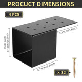 Pehciroe 4Pcs Pergola Brackets Post Top Rafter Brackets Deck Railing Brackets Connectors Pergola Wall Mount Bracket Kit for 4”x4” Wood Posts with Screws Pehciroe