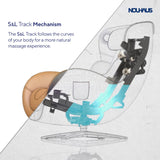 NOUHAUS Heated Classic Massage Chair Full Body and Spot Massaging Recliner with Ottoman, Bluetooth Speaker, in-Chair Charger. Portable Shiatsu Body Massager Chair (Caramel, Leather) Nouhaus