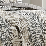ESCA 3-Piece Alley Animal Print Gray Bedspread Set King Size Tiger Quilt ESCA