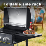 LINGXI grill gas 3-Burner Propane Grill, Gas Grill with front hanging basket, 30000 BTU barbecue grill,gas bbq suitable for Backyard, Outdoor, Patio, Garden.Outside grill. LINGXI