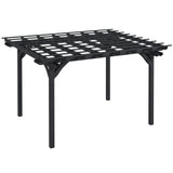 Outsunny 12' x 10' Outdoor Pergola, Wood Grape Gazebo for Climbing Plant Support, Garden, Patio, Backyard, Deck, Gray Outsunny