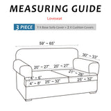 molasofa T Cushion Loveseat Slipcover with 2 Individual T Cushion Shape Seat Covers for Home Décor, 3 Pieces Stretchable, Washable, Non-Pilling, Non-Slip Loveseat Covers (Loveseat,White) molasofa