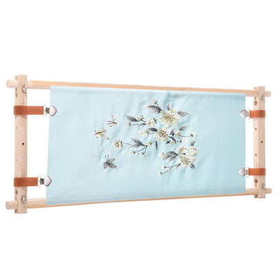 PATIKIL Needlepoint Embroidery Tapestry Scroll Frame, 33"x12" Beech Wooden Cross Stitch Frame Holder Quilting Hoop Stand Stitching Frame for Sewing
