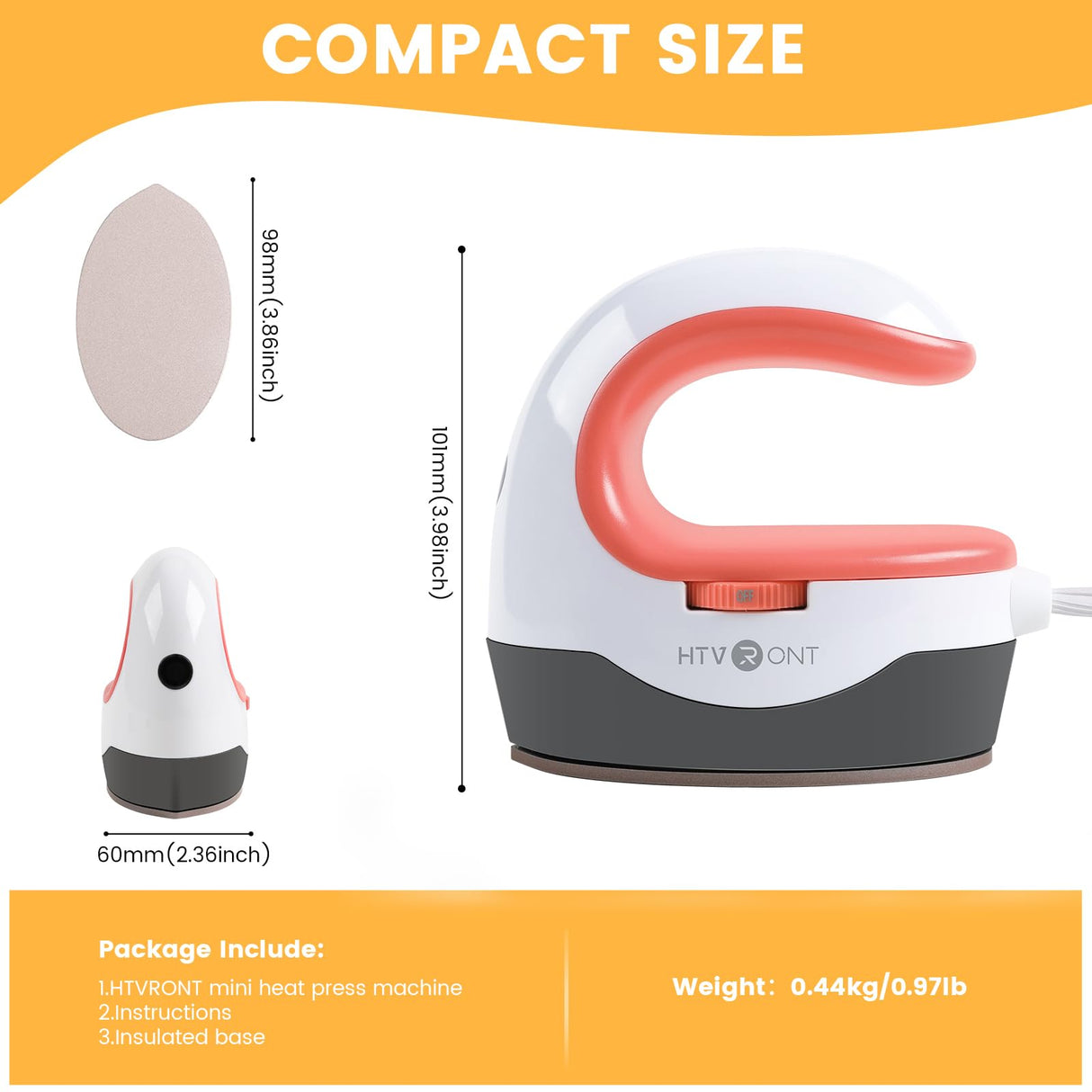 HTVRONT Mini Heat Press Machine, Small Heat Press Portable Iron Press Machine for T Shirts, Hats, Heating Transfer Projects (Bubble Blue) HTVRONT