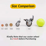 HOLKIE 2 Inch Side Mount Casters Set of 4 Supporting Up to 250 LBS Heavy Duty Furniture Wheels with Thickened L-Shaped Mounting Plate Ideal for Coffe Tables、Plant Stands、Cribs（2 with Brakes） HOLKIE