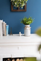 Dahey Metal Flower Vase with Artificial Eucalyptus Farmhouse Decor Rustic Shabby Chic Milk Can Galvanized Jug Planter Fake Plants in Decorative Tin Vase for Table Centerpieces Bedroom Kitchen Decor Dahey