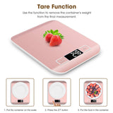 Mik-Nana Food Scale Pink, 10kg/22lb Digital Kitchen Scale Weight Grams and Oz for Baking and Cooking, 1g/0.1oz Precise Graduation, Easy Clean Stainless Steel Mik-Nana