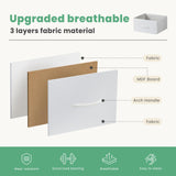 DUMOS TV Stand Dresser for Bedroom with 5 Fabric Drawer,Entertainment Center for 45 inch Television, Media Console Table with Storage, Open Shelf, Adjustable Feet, Living Room Furniture, White DUMOS