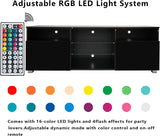 St.Mandyu LED TV Stand for 50/55/60 inch TV, Modern Television Table Center Media Console with Drawer and Led Lights, High Glossy Entertainment Center for Living Game Room Bedroom, Black¡ St.Mandyu