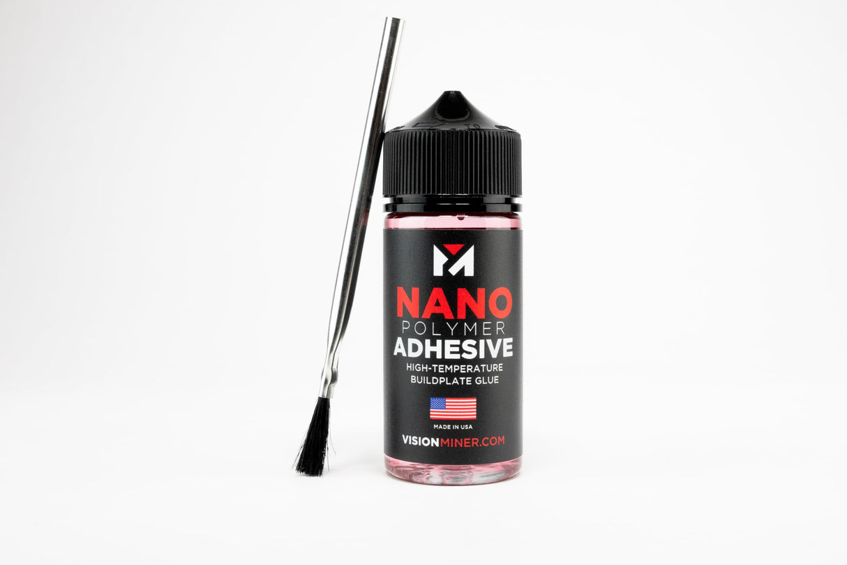 Nano Polymer Adhesive (50ml) - Ultimate 3D Printing Bed & Build Plate Adhesion - No Mess, Non-Toxic, Works for PLA, ABS, PEI, PEEK, Nylon, PC and More. Easy Application, Easy to Clean! Vision Miner
