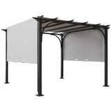 Outsunny 10' x 10' Patio Pergola with Weather-Resistant Steel Frame, Backyard Sun Shade Canopy Cover Shelter for Porch Party, Garden, Grill Gazebo, White Outsunny