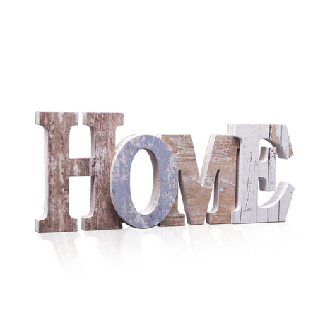 Wood Home Sign, Decorative Art Wall Mount, Free Standing Wooden Word Table Signs for Home Decor (Home) Soddeph
