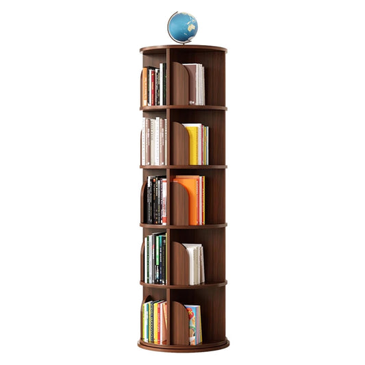 HRTLSS 360° Rotating Solid Wood Bookshelf - Space-Saving Multifunctional Corner Storage Solution - WoodArtSupply