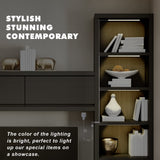 Natural White 4 Pack Dimmable Shelf Lighting with Memory Function, 12 inch 4000K Bookshelf Lighting, LED Lights for Display Case/Pantry/Closet/Safe JUSJUBR