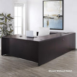 NBF at Work U Shaped Desk for Home and Office - Office Desk with Reversible Bridge - File Cabinet with Two Drawers - Gray Finish Executive Desk - Computer Desk with Durable Laminate Surface(71" W) nbf signature series