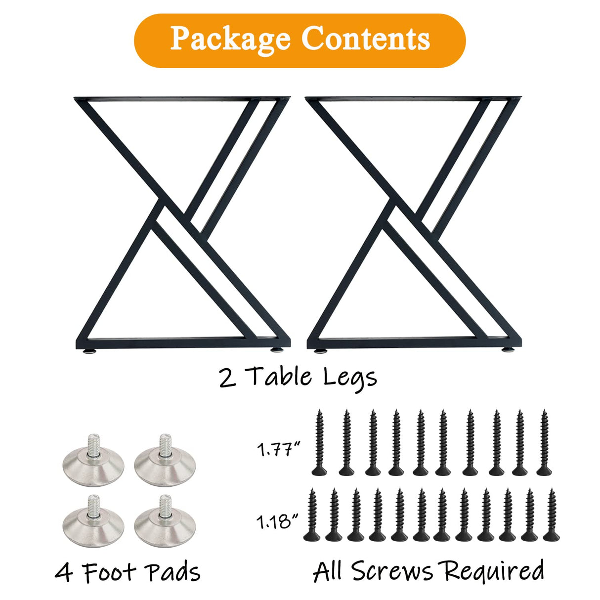 MinWadil 2PCS 28" H x 20" W Black Cast Iron Metal Table Legs, Industrial Modern DIY Furniture Legs for Work, Dining, Outdoor, Kitchen, Computer Tables & Benches MinWadil