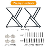 MinWadil 2PCS 28" H x 20" W Black Cast Iron Metal Table Legs, Industrial Modern DIY Furniture Legs for Work, Dining, Outdoor, Kitchen, Computer Tables & Benches MinWadil