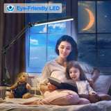 HaFundy LED Desk Lamp for Home,Office,Reading,Adjustable Eye-Caring Desk Light with Clamp,Swing Arm Lamp Includes 3 Color Modes,10 Brightness Levels Table Lamps with Memory Function HaFundy