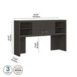 Office by kathy ireland Echo 60 -inch W Desktop Hutch, Charcoal Maple (KI60303-03) Bush Business Furniture