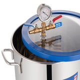 5 Gallon Vacuum Chamber, Tempered Glass Lid Stainless Steel Degassing Chamber Perfect for Stabilizing Wood, Degassing Silicones, Epoxies and Essential Oils P PBAUTOS