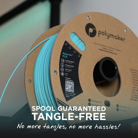 Polymaker 3kg PLA Filament 1.75mm, Black PLA 3D Printer Filament 1.75 - PolyLite 1.75 PLA Filament Black 3kg, Cost Effective Large Roll PLA 3D Printing Filament for Big Projects Polymaker