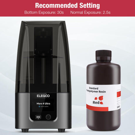 ELEGOO 3D Printer Resin, 405nm Fast UV Curing Standard Photopolymer Resin, High Precision, Non Toxic 3D Resin for Saturn 4/Saturn 3/Mars 5/Mars 4, LCD/MSLA/DLP 3D Printing, Clear Red 1000G Deeplee