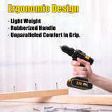 INSPIRITECH 21V Cordless Drill with 2 Batteries and Charger,3/8-Inch Keyless Chuck Power Drill Set,2 Variable Speed Electric Drill Driver, 19 Torque Setting with Drill/Driver Bits… INSPIRITECH