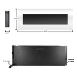 Northwest Electric Fireplace - 50 Inch Wall Mounted Fireplace with 10-Color LED Flames, 3 Backgrounds, Adjustable Brightness, and Remote (White) Northwest